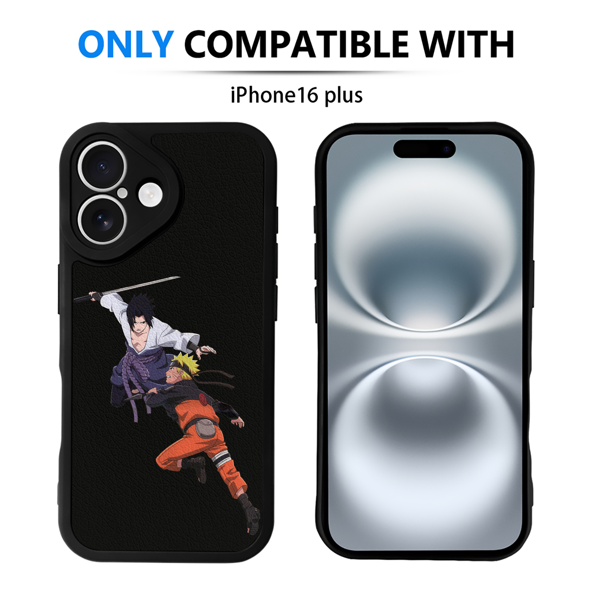 （画像用） NARUTO -ナルト- うちは サスケ Uchiha Sasuke 【iPhone 16シリーズ対応】シリコンスマホケース（レザー調） 材質：シリコン